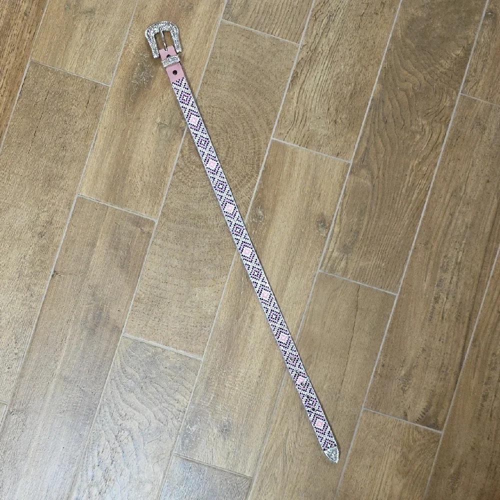 Chic Pink Patterned Kids Belt